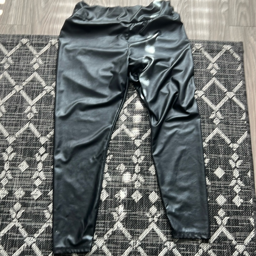 SHEIN Wideband Hi Waist Leather Leggings